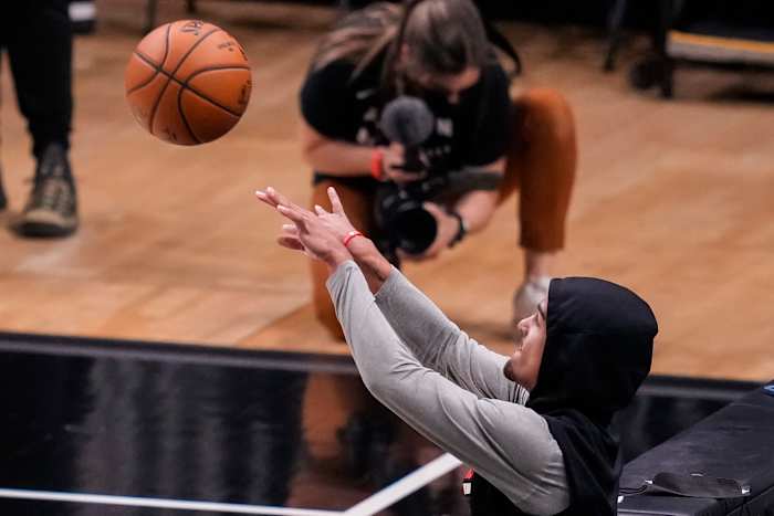 Trae Young debuted a new colorway of the adidas Trae Young 1 at the Drew League on July 24, 2022.